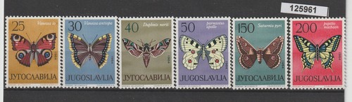 1964 JUGOSLAWIEN FAUNA SERIE SCHMETTERLINGE 6 VAL. MNH MF125961