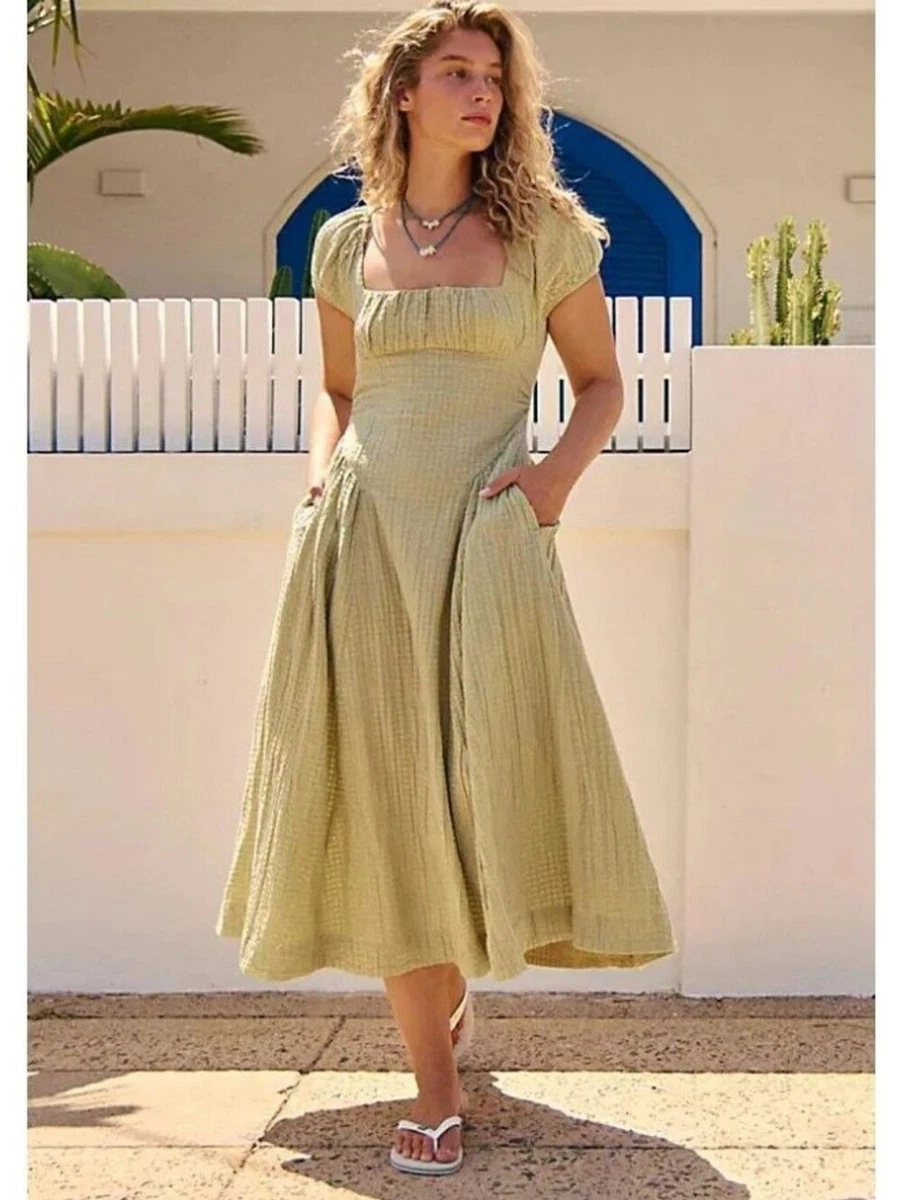 brown hoodie dress Free People We the Free Pink/Rose Plaid Balloon Sleeve Dress NWT- Size –  The Saved Collection main image 1