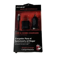 IRAGO Micro USB Charging Kit Car  Wall Charger  Cable Black Rapid Charge NEW