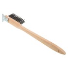 Pizza Stone Cleaning Brush: Wooden Long Handle For Safe Use Pizza Oven Tool For