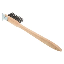 Pizza Stone Cleaning Brush: Wooden Long Handle For Safe Use Pizza Oven Tool For