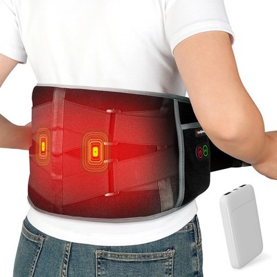 Comfytemp Cordless Heating Pad with Massager for Back, Portable Lower Back Massa