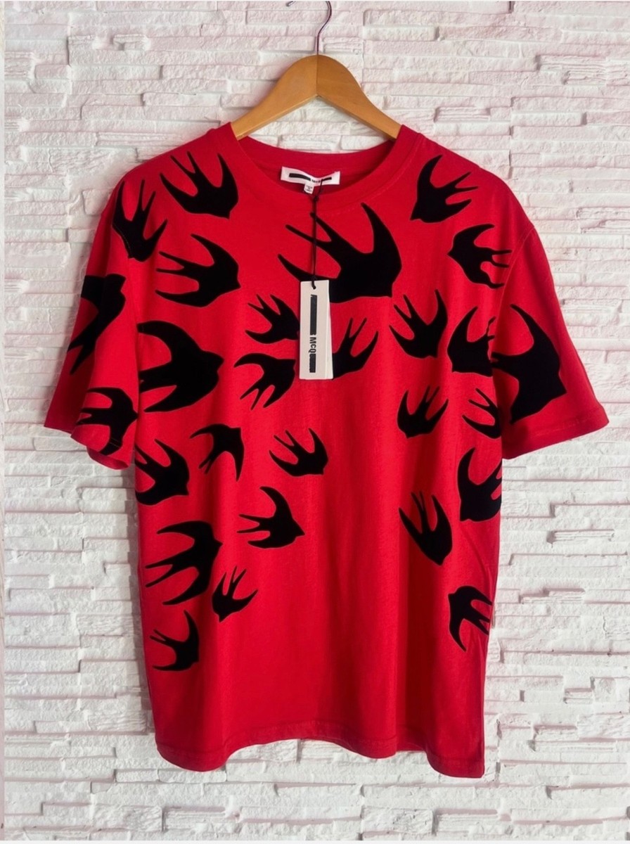 Alexander McQueen MSQ red tee tshirt birds S | eBay