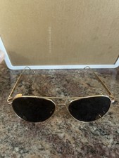 Aviator Sunglasses Gold With Red, White And Blue on gold frame
