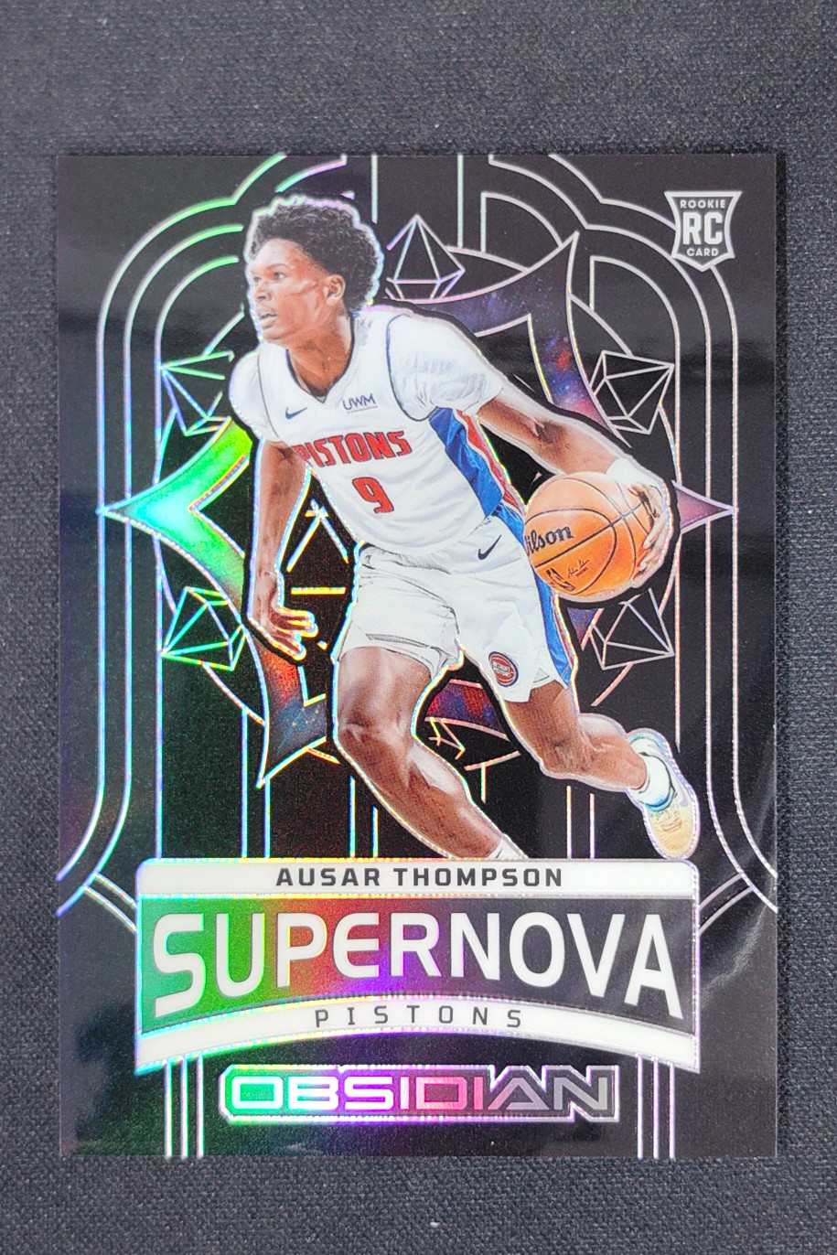 2023-24 Panini Obsidian Ausar Thompson Supernova Rookie RC /99 #1 Pistons