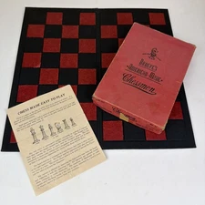 VTG Drueke No. 23 "American-Made Chessmen" Set w/ Folding Board & Instructions