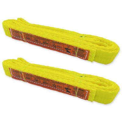 1-Ply Lifting Sling Straps 1 x 4ft - 1650lbs Vertical Capacity Heavy Duty Fla...
