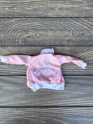 #ad Pink Barbie Doll Jacket With White Trim amp; Floral Lace Detail $10.19