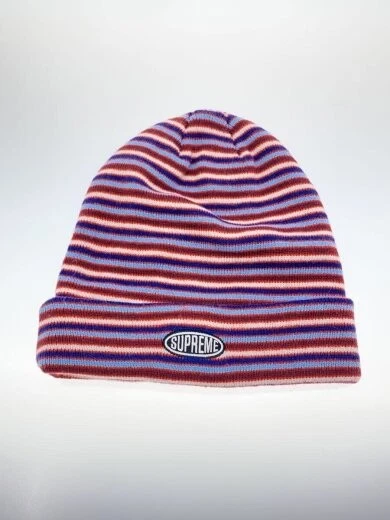 Supreme Multi Stripe Beanie bonnet tricot bonnet sans acrylique multicolore bordure AEd26