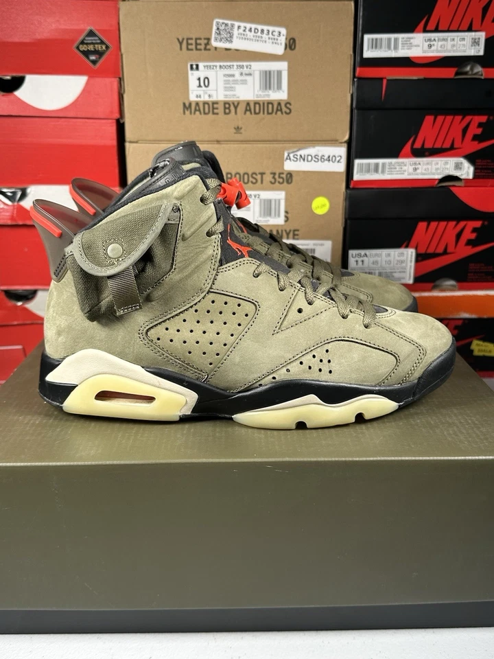 Talla 8.5M - Jordan 6 Retro x Travis Scott Mid Olive - Limpio - Se envía el mismo día Foto 3 de 4