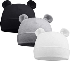Newborn Hospital Hat 0-12Months Preemie Boys Girls Beanie Solid Infant Baby Hats