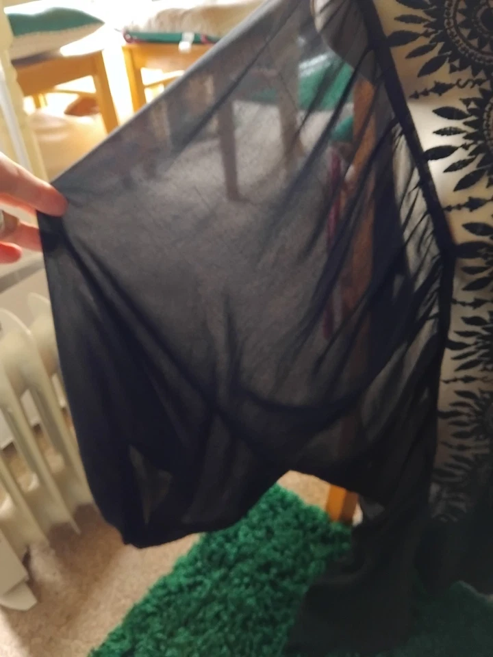 Size 20 M&Co Black Sheer & Lace Blouse Batwing Sleeves - Image 2 of 2