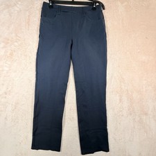 Quince Ultra - Stretch Ponte Straight Leg 4-Pocket Pant Petite- Navy Blue- M