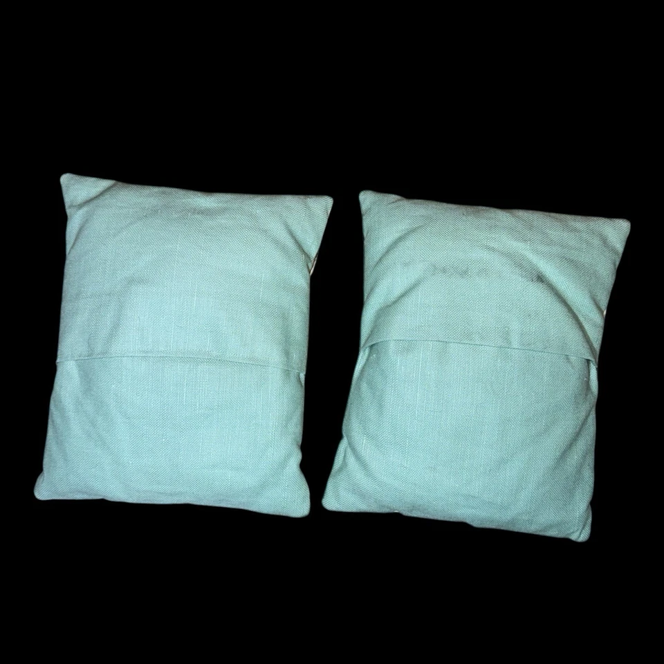 Vintage Quilted Botanical Pillows 10” x 12” Set Of 2 Floral Garden Cottage - Image 4 of 4