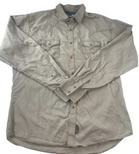 Men's Wrangler Retro Shirt Men s Size Xl Khaki Pearl Snap Pockets Western Cowboy
