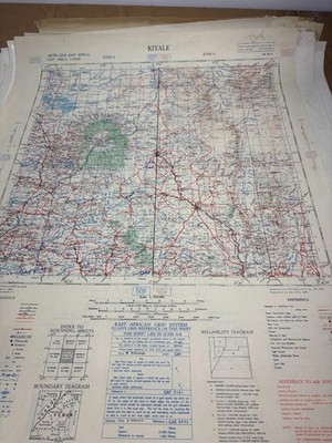 Kitale Mount Elgon Uganda Kenia 1949 Ostafrika Karte 1/500.000 UNFOLDED POST IN