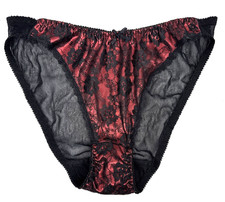 Vintage Bikini Panties Metallic Foil String Wet Shiny Mesh