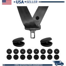 10 Sets Seat Belt Button Stop Snap-on Safety Belt Stopper Kit Cars Color Black