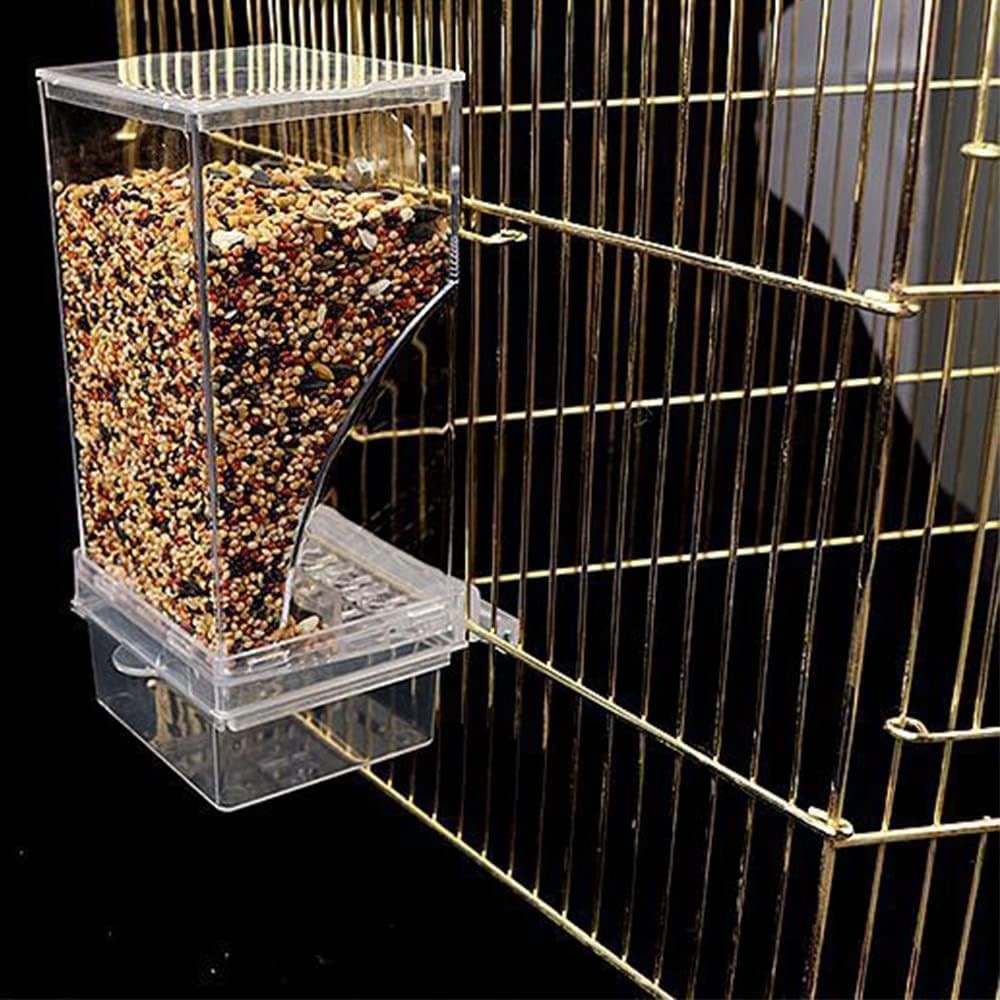 "Automatic Bird Feeder,No_Mess Bird Feeder for Cage,Transparent Food Container..