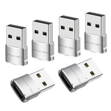 USB to USB C Adapter 4 Packs for iPhone Fast Charging, Transfer and Type C OT...