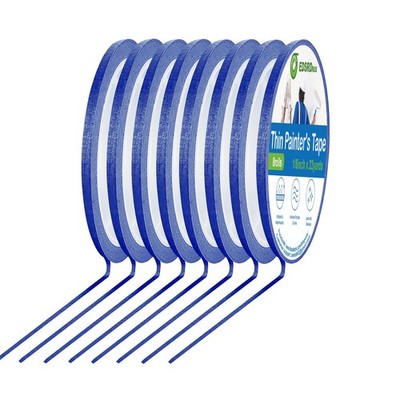 Thin Painters Tape 1/8, 1/4, 1/2 inch Width Painter Tape Paint Tape Masking T...