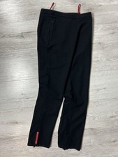 Vintage 1999s Prada Sport Black Wool  Nylon Pants Red Tab Logo Woomens Trousers