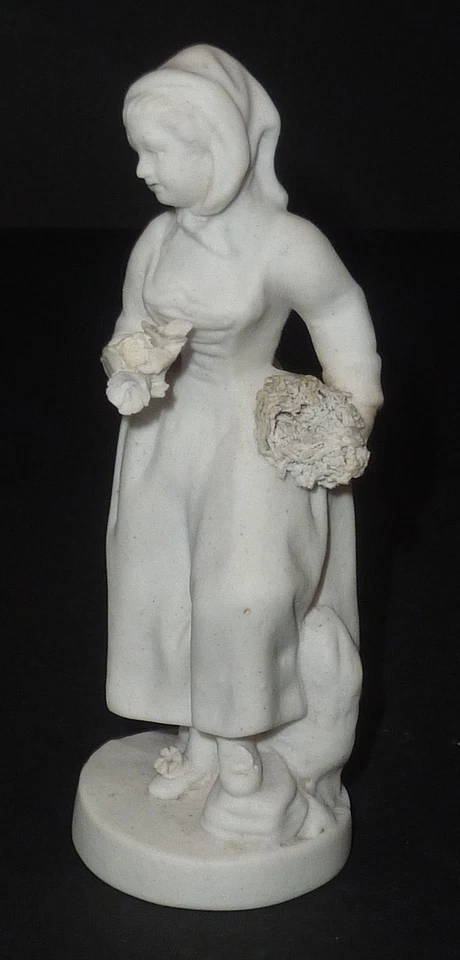 ancienne statue demoiselle jeune fille en biscuit Sèvres ? non signée - Photo 1/4