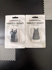 MBUS3 Flip Up Sights Front & Rear Black Polymer 20mm NEW FREE SHIP