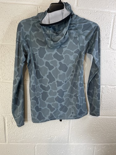 Florence Marine X Hooded Rash Guard Mens Medium Camo Blue - Picture 3 of 10