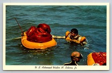 Astronaut Wally Schirra Mercury Sigma 7 Splashdown Ocean Vintage Postcard 1962