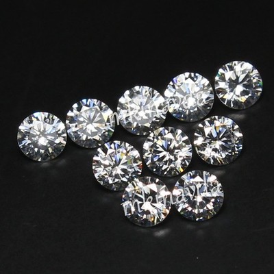 Natural 7.00 Ct D Color VVS1 Brilliant Cut 6.00 MM Round White Diamond 10 Pcs