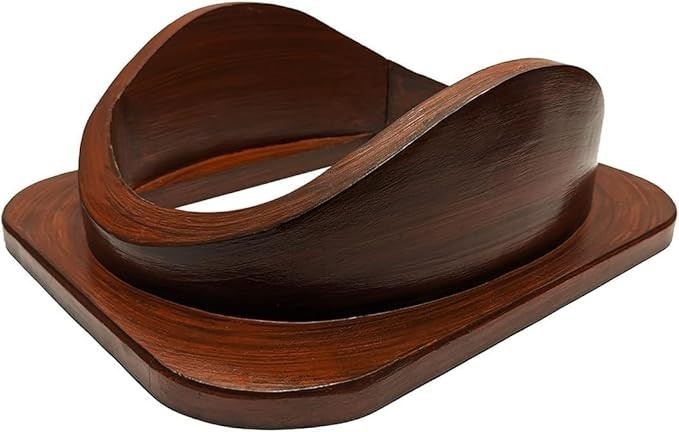 18" Helmet Replica Wooden Base Beautiful Brown Polished Look