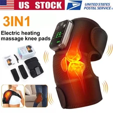 Electric Heating Knee Massager Pad Brace Wrap Leg Therapy Warmer for Pain Relief