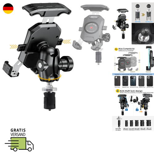 iMESTOU Motorrad Handyhalterung 1 Kugel Doppelsteckdose 720 iMESTOU Motorrad Handyhalterung 1 Kugel Doppelsteckdose 720