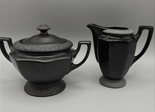 Rosenthal Maria Weiß Schwarz Black Milchkännchen & Zuckerdose Milch Zucker Set