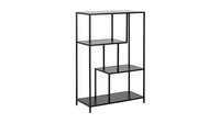 Regal Seaford BüCherregal Highboard Metall Schwarz Modern 4 Ablagen Asymmetrisch