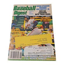 Baseball Digest Magazine Cecil Fielder Ken Griffey Jr Nov 1990 
