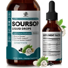 Soursop Graviola Liquid Drop for Cell Support & Regeneration and Gut Health