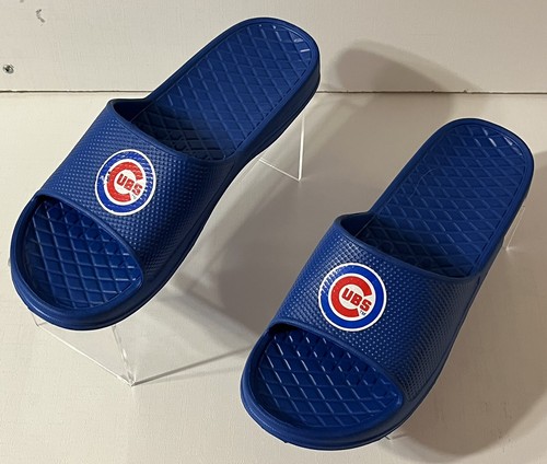 Foco MLB Mens XL 13/14 US BIG Logo Slide Sandals Chicago Cubs Official Merch.