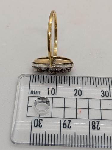 Antique 18ct Gold Old & Rose Cut Diamond Ring Art Deco Oval 0.80ct UK Size N1/2 - Picture 16 of 23