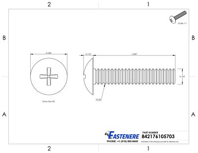 10-24 X 1 In Phillips Truss Machine Screw, Plain 18-8 - Foto 4