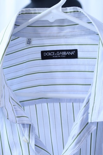Dolce & Gabbana Men Button Down Dress Shirt 17/43 Made Italy Striped Business - Picture 3 of 24