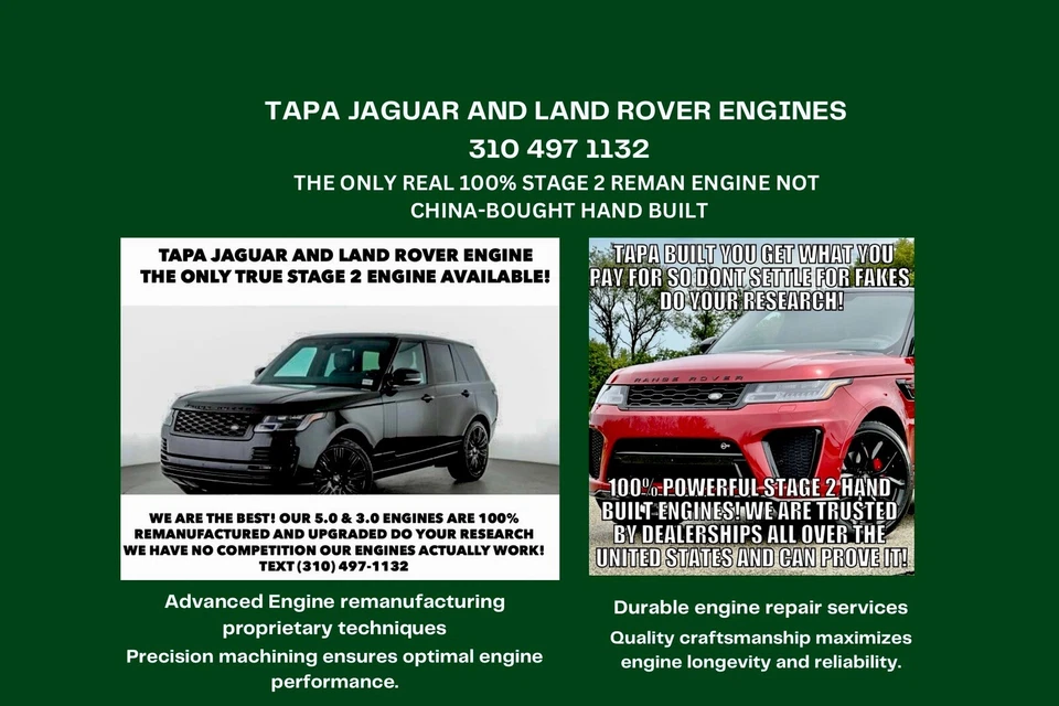 Motor Range Rover 5.0 Supercharged 100% Reman Stage 2 construído LR079069 - Imagem 2 de 4