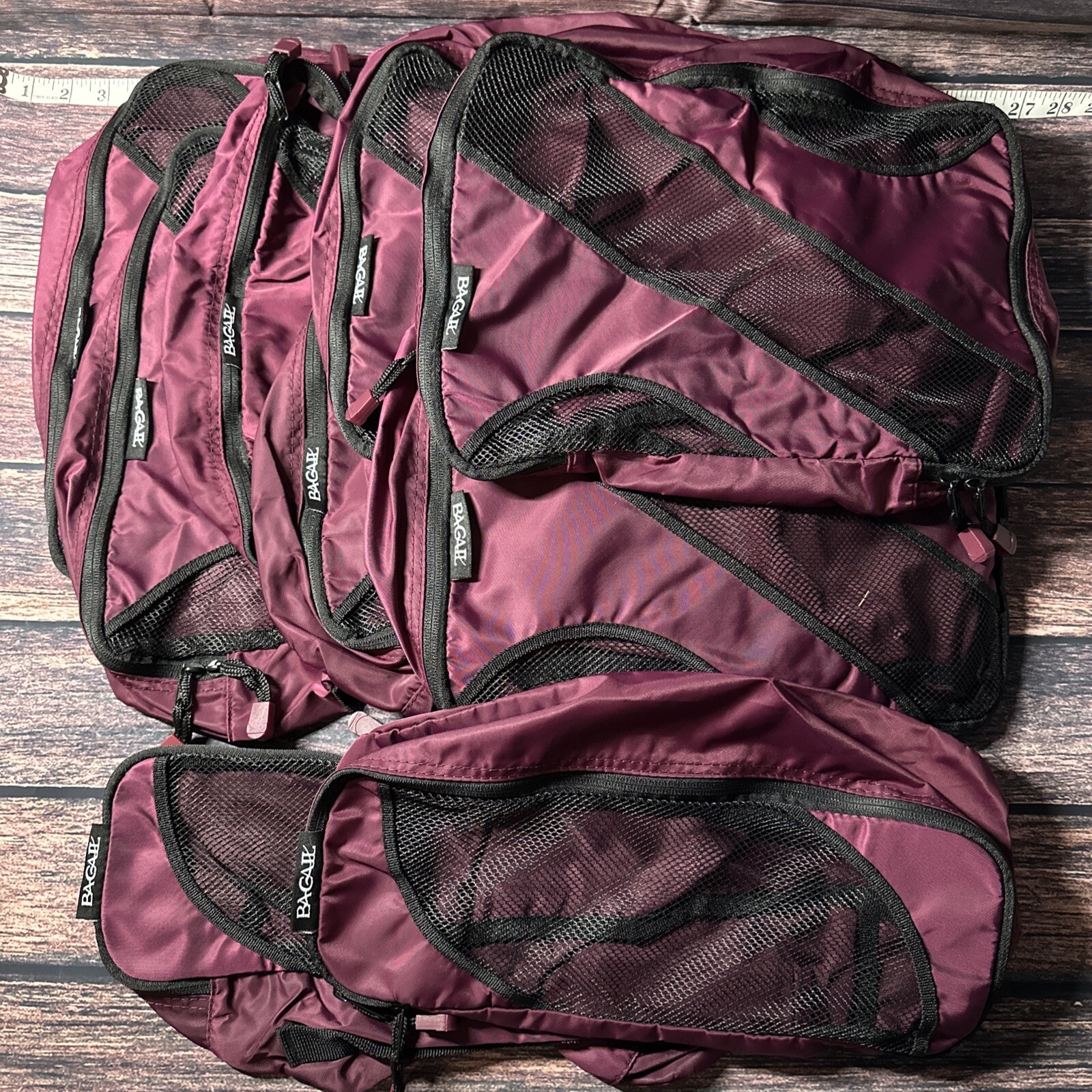 Bagail 9-Piece Packing Cube Set for Luggage Organization in Maroon-image