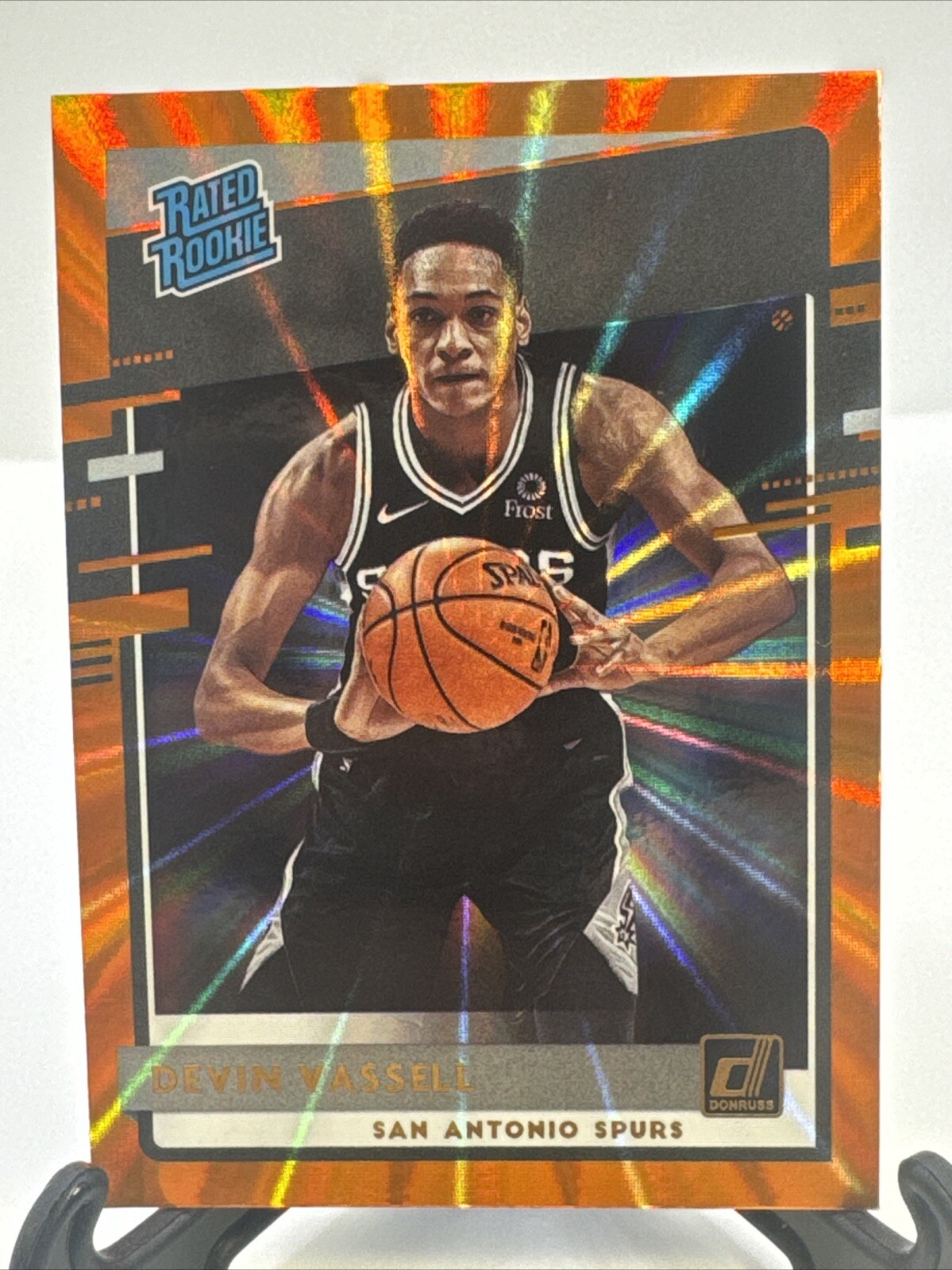 2020-21 Panini Donruss - Rated Rookie Orange Laser #206 Devin Vassell (RC)