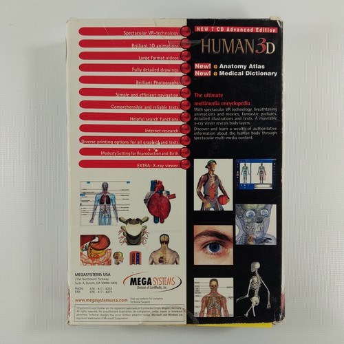 MegaSystems Human 3D Multimedia Encyclopedia 7 Disc CD-Rom Windows PC - Bild 4 von 11