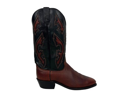 Dan Post Mens 9.5 Boots Brown Black Leather Western Cowboy 2 Tones Outdoors