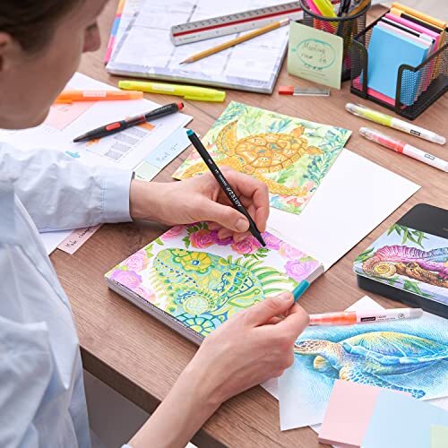 ARTEZA Black Inkonic Fineliners Pens, Set of 12, 0.4 mm Fine  Assorted Sizes 