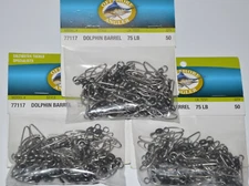 3 packs offshore angler snap swivels dolphin barrel 75LB  50 per pack SAMPO