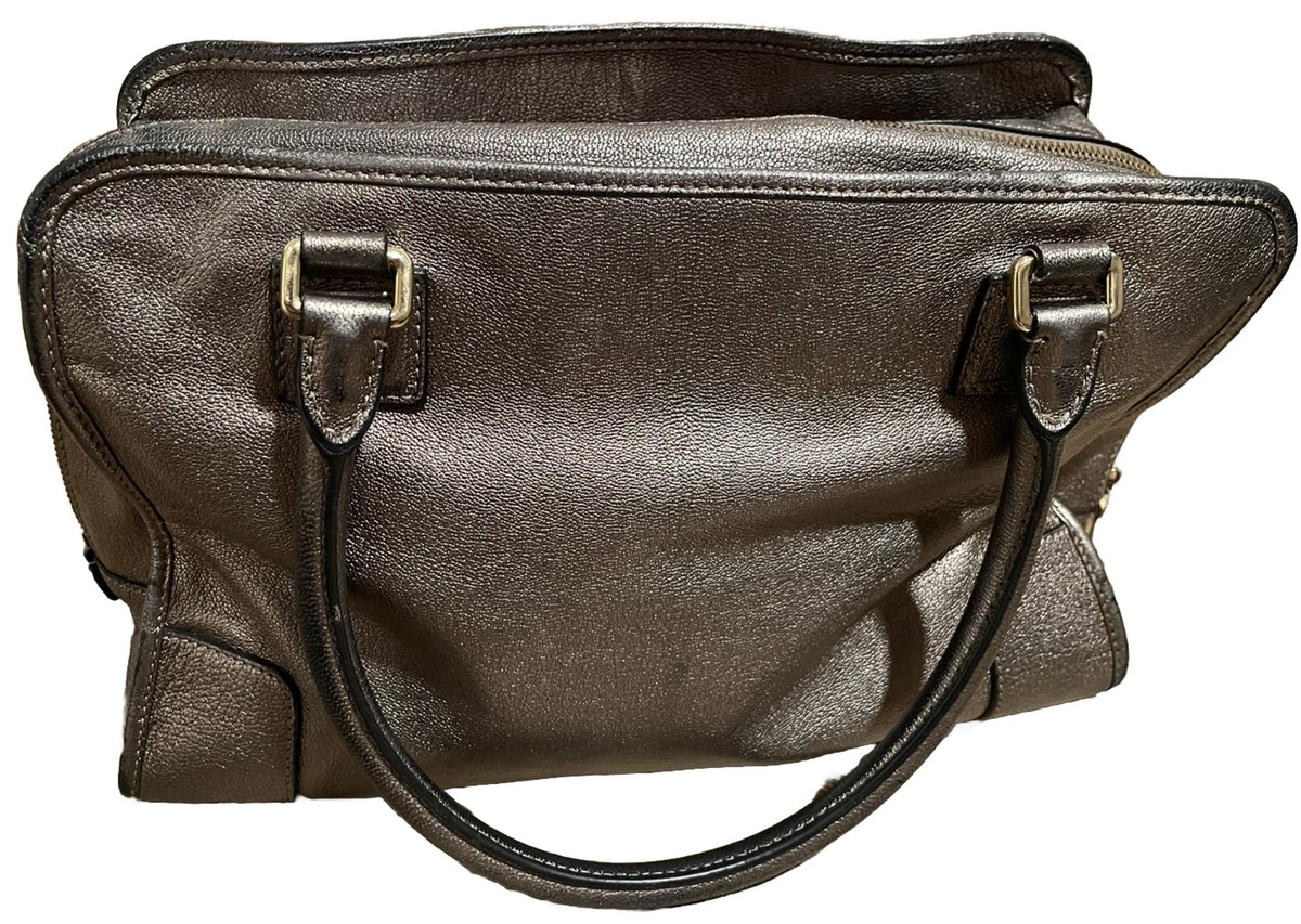 Rare vintage Loewe handbag with zipper and optional lock and Rare vintage Loewe handbag with zipper and optional lock and